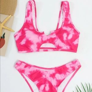 Pink tie dye bikini